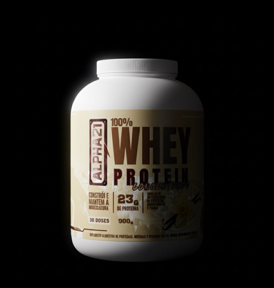 WHEY PROTEIN CONCENTRADO 900G – BAUNILHA – ALPHA21 SUPPLEMENTS ⭐️⭐️⭐️⭐️⭐️ (1928 avaliaçoes )