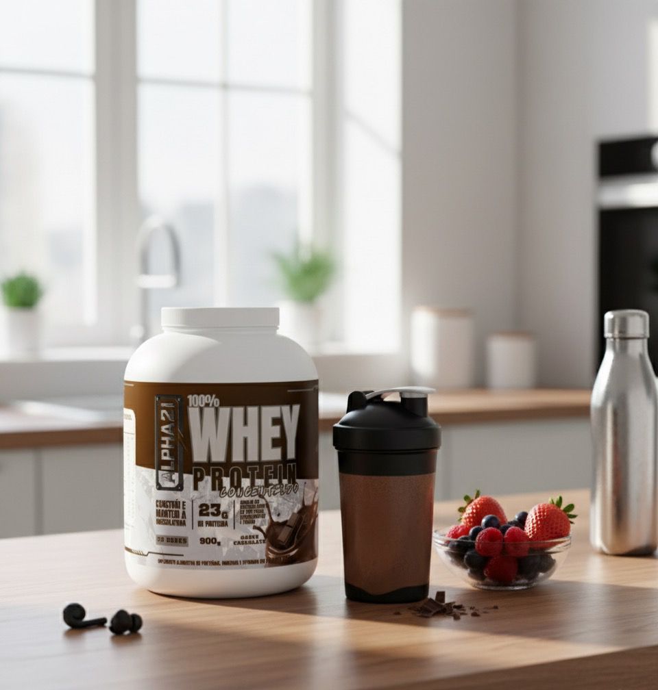 WHEY PROTEIN CONCENTRADO 900G – CHOCOLATE – ALPHA21 SUPPLEMENTS⭐️ ⭐️⭐️⭐️⭐️ (2260 avaliações)