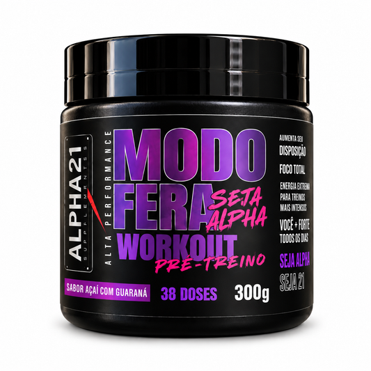 Pré-Treino ALPHA21 300g Açaí – Energia e Foco Premium