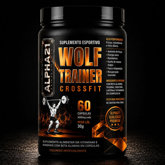 Suplemento CrossFit ALPHA21 WOLF TREINER – 60 cápsulas para treino funcional