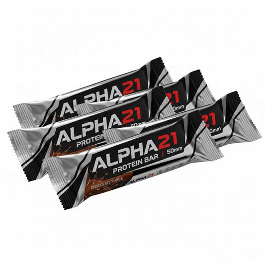 Barra de Proteína ALPHA21 50g – snack com 12g de proteína e fibras para pós-treino ou entre refeições, fabricado sob BPF/ANVISA