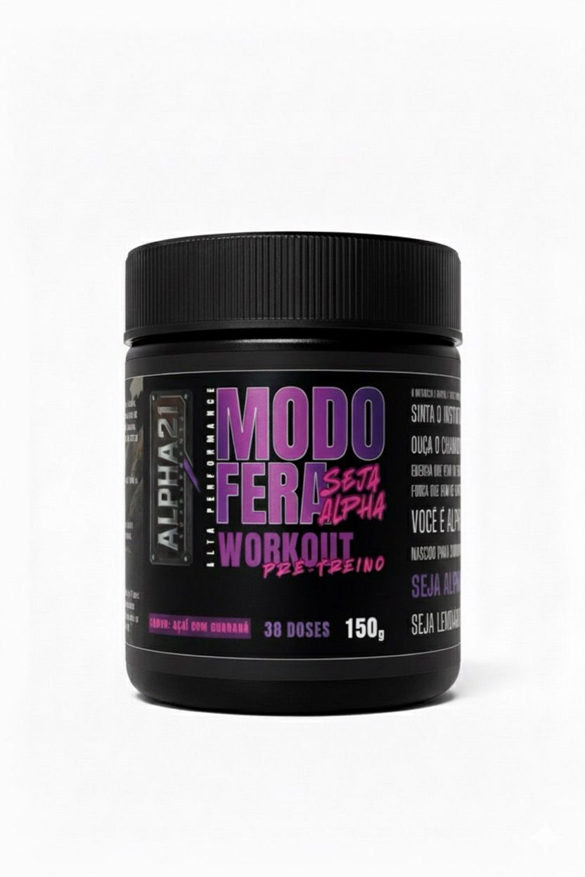 PRÉ-TREINO MODO FERA AÇAÍ & GUARANÁ – ALPHA21 SUPPLEMENTS ⭐⭐⭐⭐⭐ ( 1120 avaliaçoes )