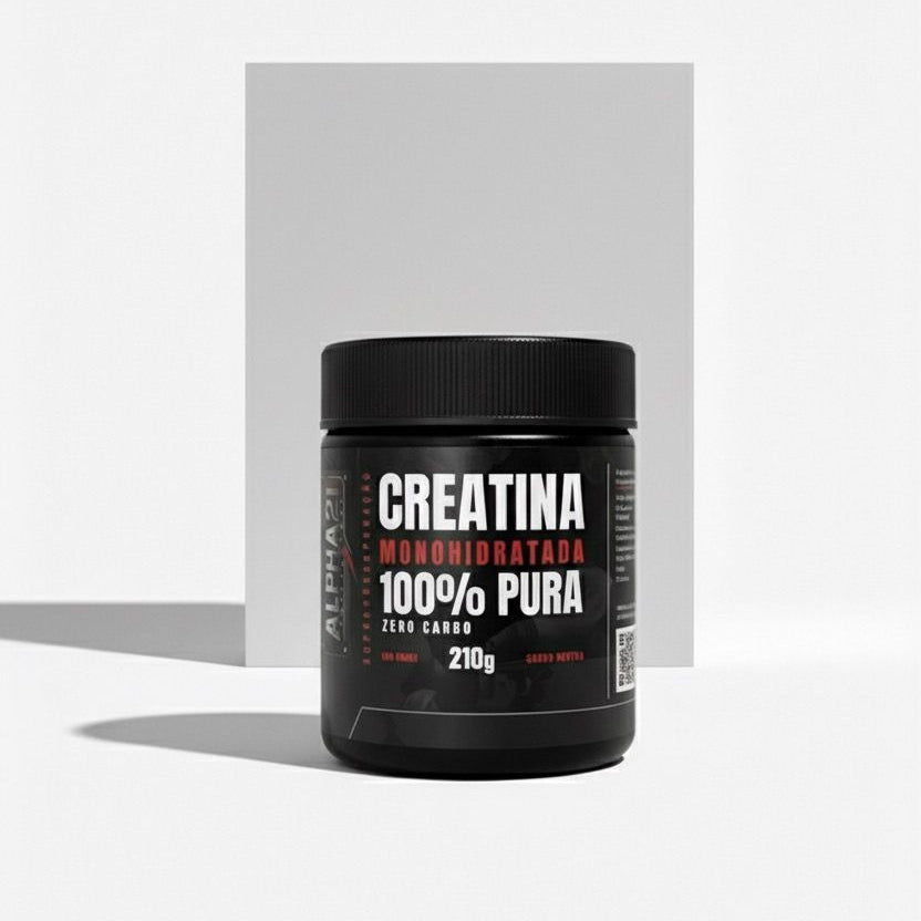 Creatina monohidratada 210g ALPHA21 suplemento para ganho de massa muscular