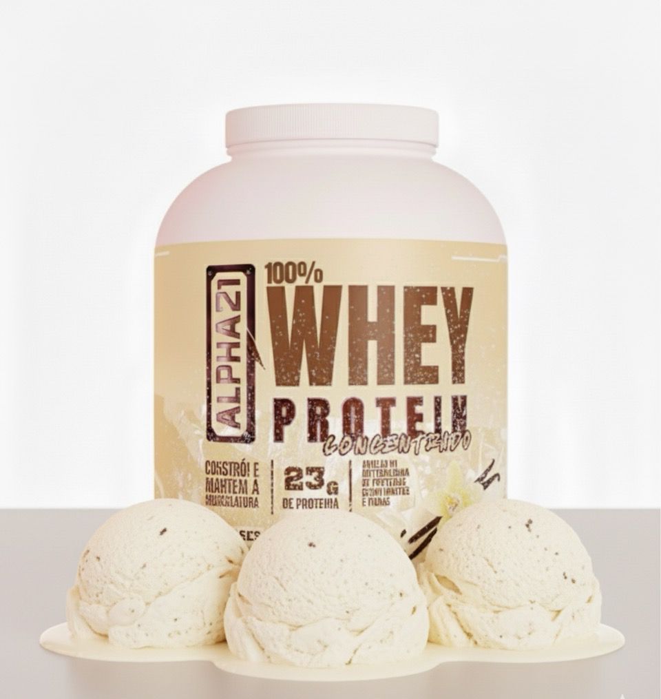WHEY PROTEIN CONCENTRADO 900G – BAUNILHA – ALPHA21 SUPPLEMENTS