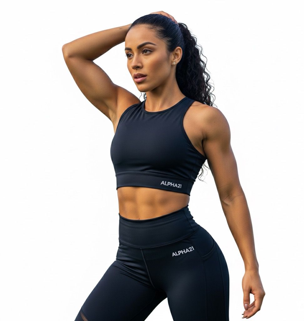 CONJUNTO FITNESS FEMENINO ALPHA21 SUPPLEMENTS Estilo, Leveza, Qualidade.
