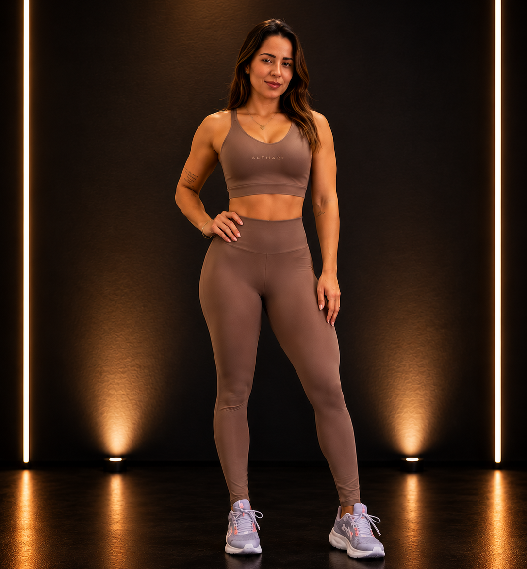 Conjunto Feminino ALPHA21: Legging e Top Compressão