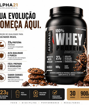 Kit Trio Whey Concentrado ALPHA21 – Fabricado sob BPF/ANVISA