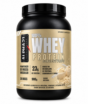 Whey Protein Natural Sem Sabor ALPHA21 | Concentrado 900g