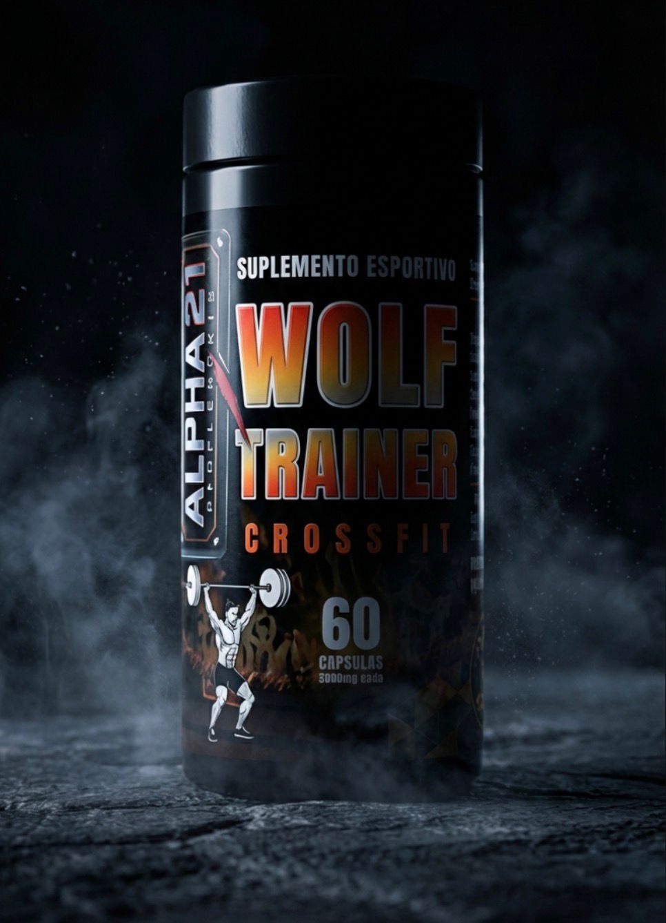 Suplemento Wolf Treiner Crossfit ALPHA21 com 60 cápsulas para performance e resistência em treinos intensos
