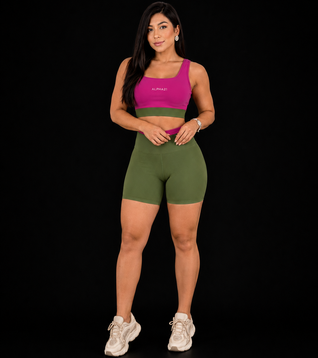 Conjunto Fitness Feminino Bicolor ALPHA21 para Performance