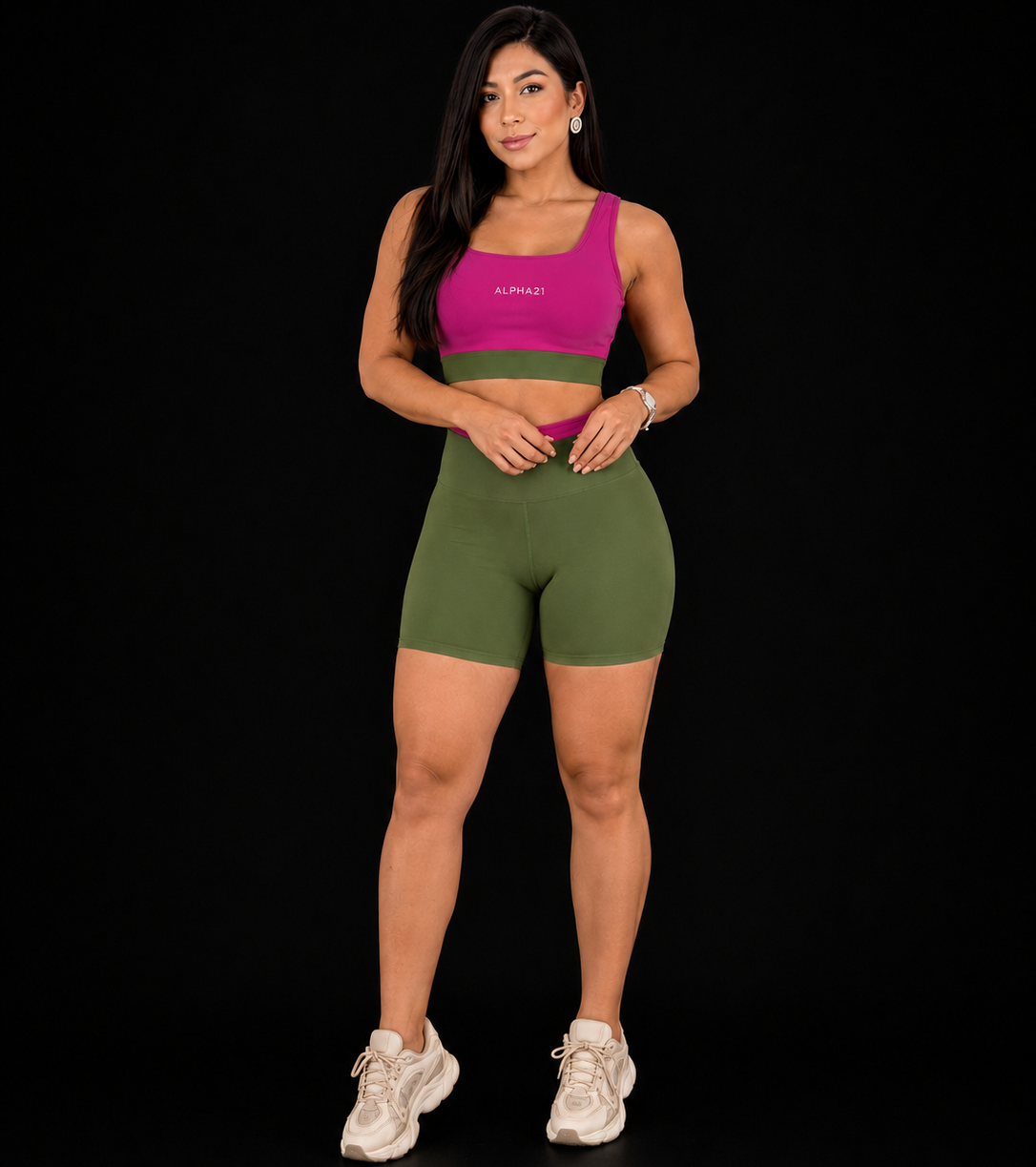 Conjunto Fitness Feminino Bicolor ALPHA21 para Performance