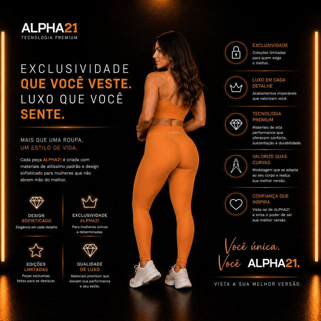 Conjunto Feminino ALPHA21: Legging e Top Compressão