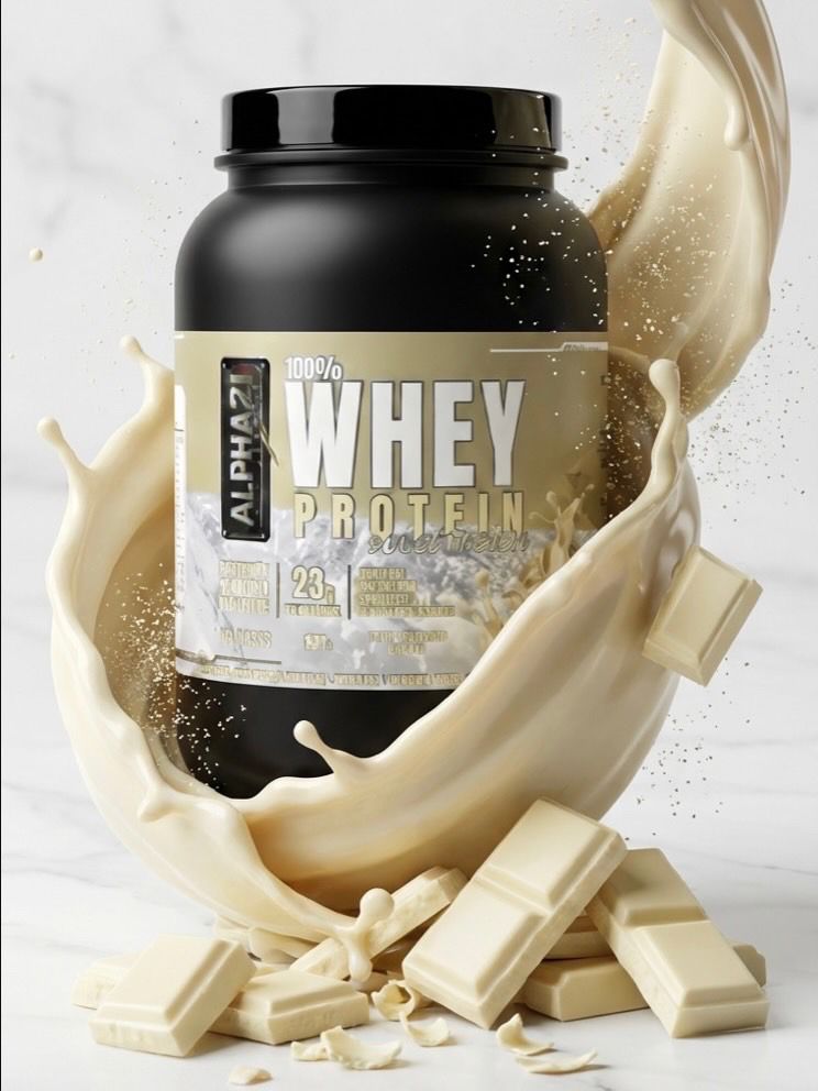 Whey Protein ALPHA21 Chocolate Branco 900g - Suplemento proteico concentrado com 24g de proteína, BCAAs e aminoácidos essenciais - Fabricado sob BPF ANVISA

