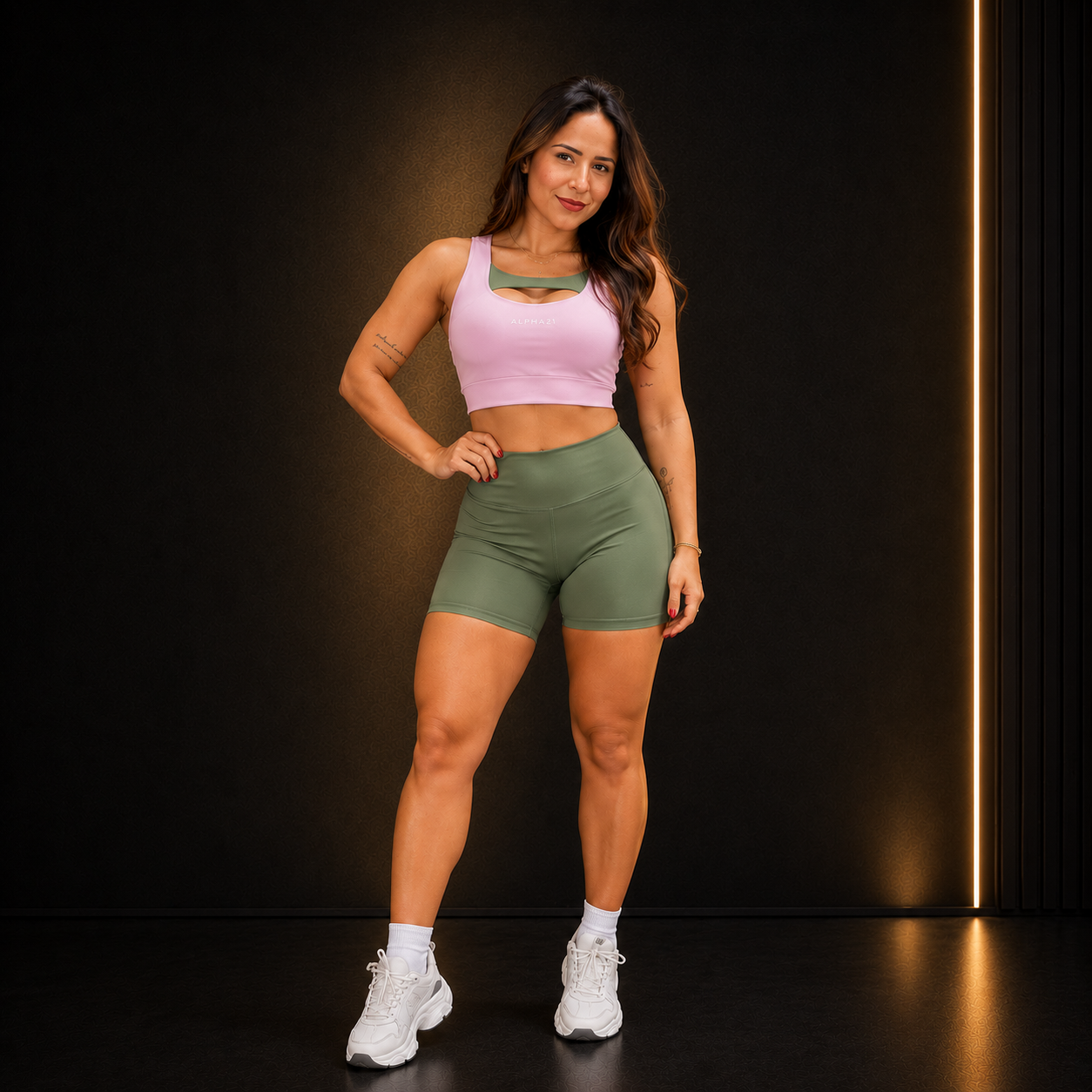 Conjunto Fitness Feminino Bicolor ALPHA21 para Performance