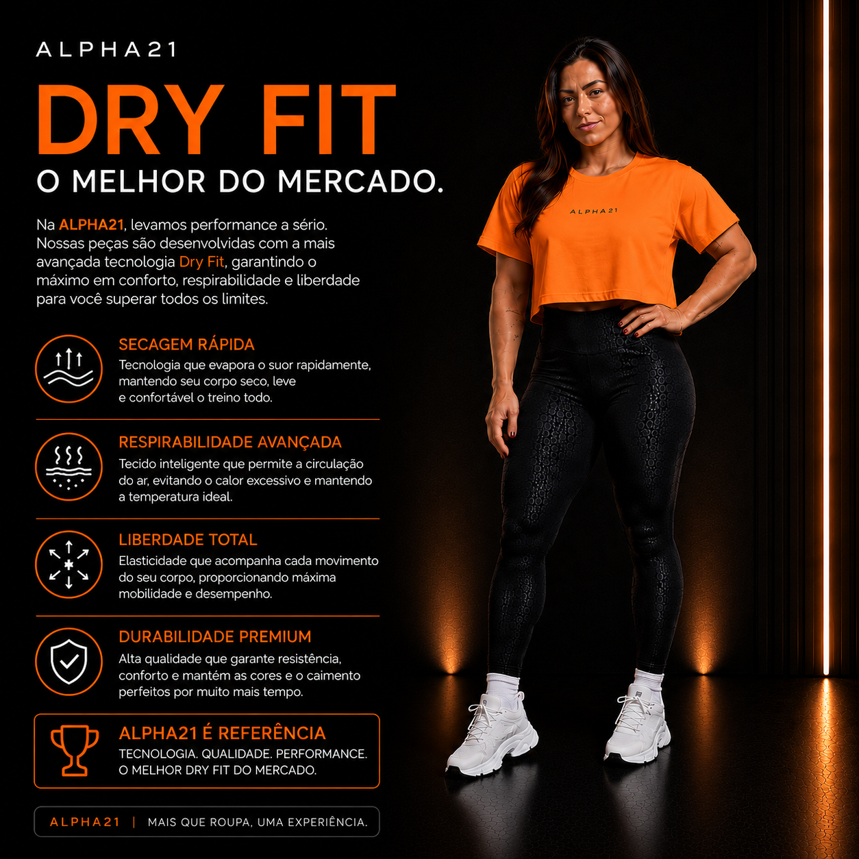 Cropp Fitness Feminino ALPHA21 | Suporte Premium