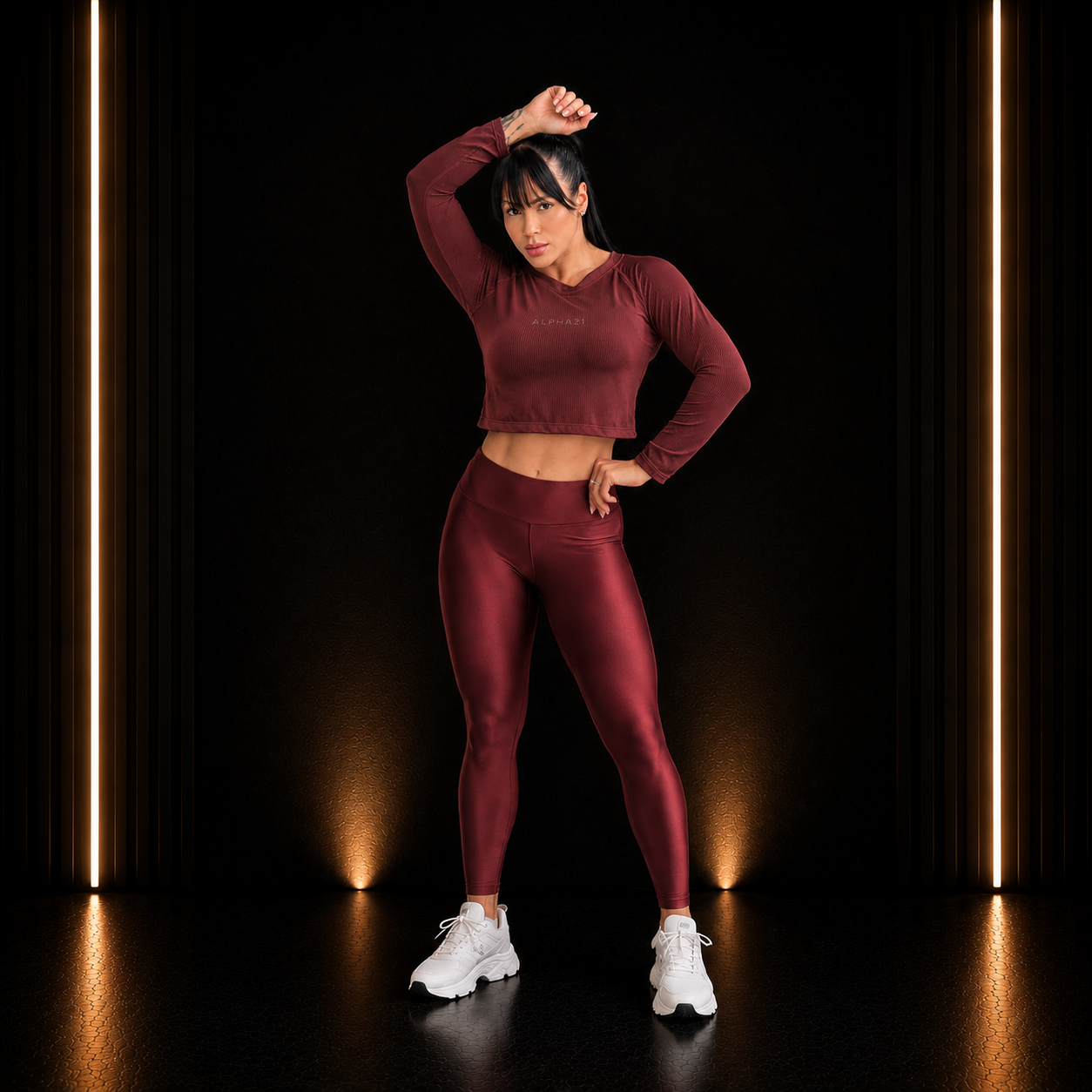 Blusa Fitness Feminina ALPHA21 | Manga Longa Performance
