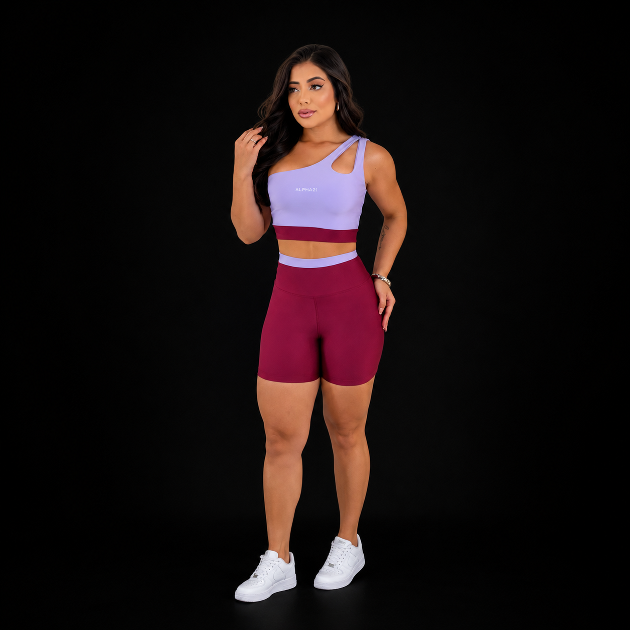 Conjunto Fitness Feminino Bicolor ALPHA21 para Performance