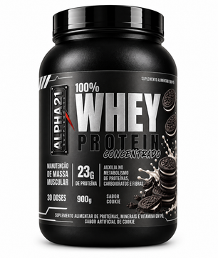 Whey Protein Concentrado ALPHA21 900g | Sabor Cookies