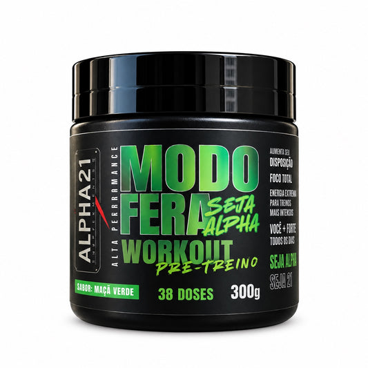Pré-Treino Maçã Verde ALPHA21 300g – Energia Premium