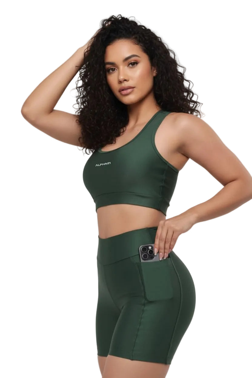 Conjunto Feminino ALPHA21 Performance com Shot – Preto, Alta Performance e Estilo