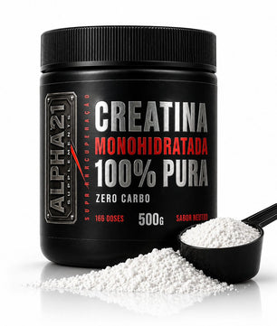 Suplemento creatina ALPHA21 500g – monohidratada pura para máxima performance
