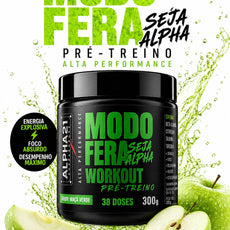 Suplemento pré-treino ALPHA21 Maçã Verde – 300g para máximo desempenho