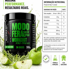Suplemento pré-treino ALPHA21 Maçã Verde – 300g para máximo desempenho
Pré-Treino ALPHA21 Maçã Verde 300g – energia e foco para treino intenso
