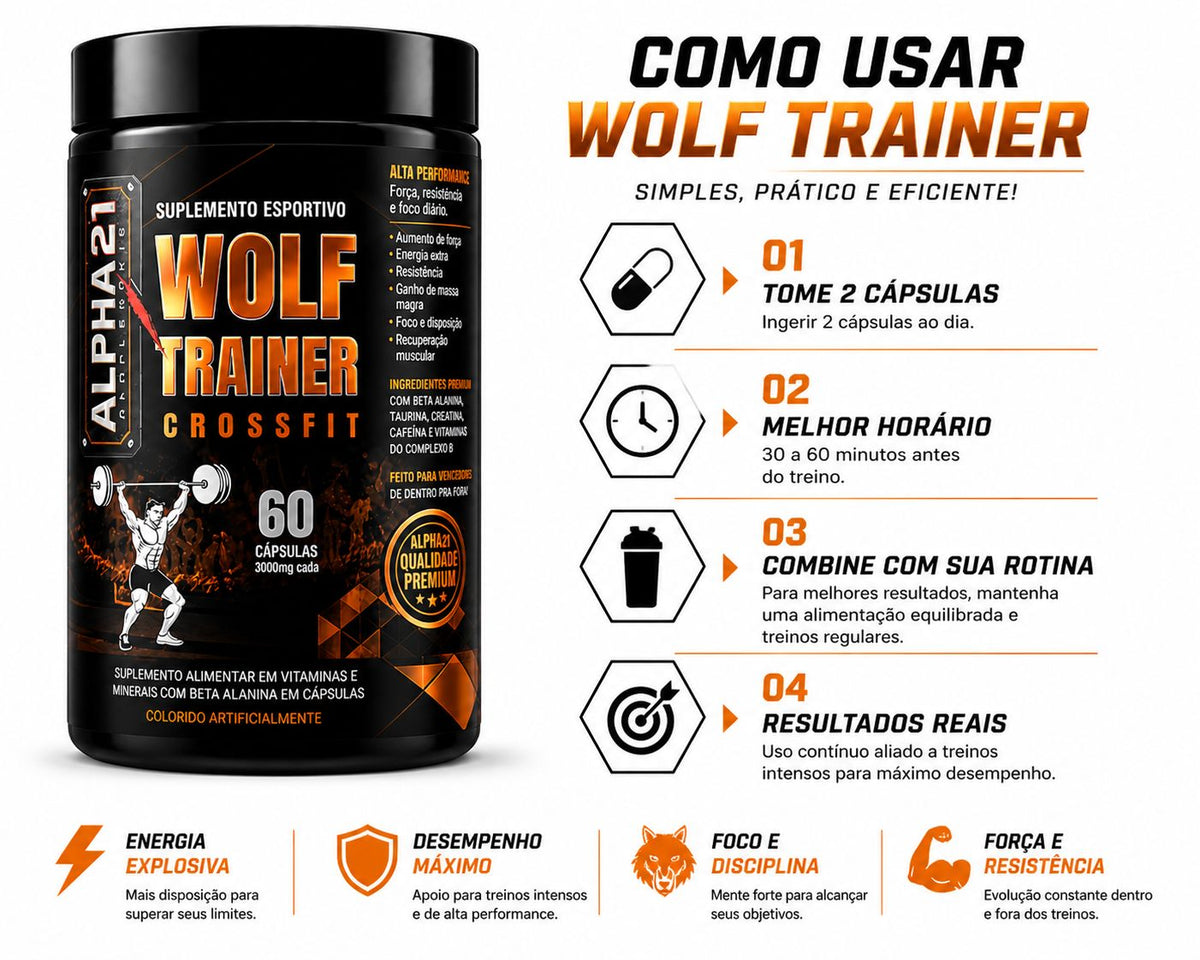 Suplemento funcional ALPHA21 WOLF TREINER – resistência e força