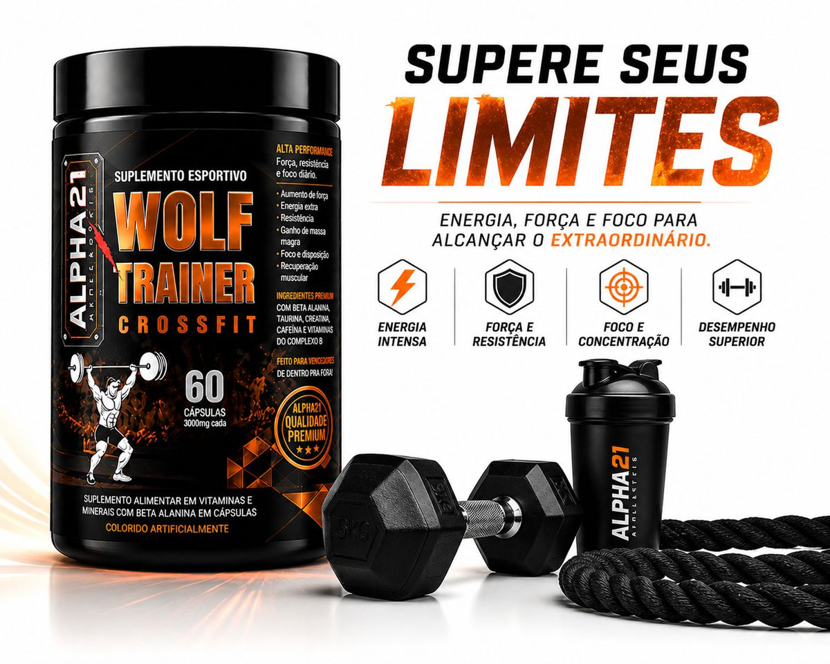 WOLF TREINER ALPHA21 – 60 cápsulas para máximo desempenho no CrossFit