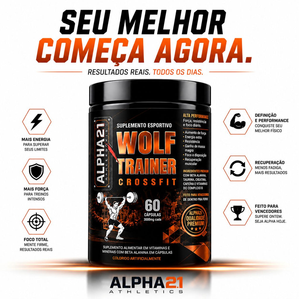 WOLF TREINER ALPHA21 – suplemento para CrossFit e treino funcional