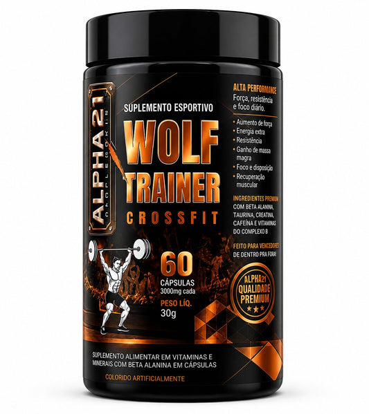 WOLF TREINER CROSSFIT ALPHA21 – suplemento para crossfit e treinos funcionais de alta intensidade, fabricado sob BPF/ANVISA