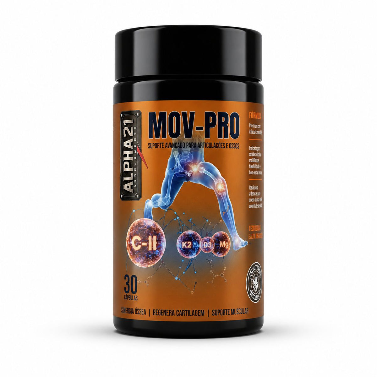 MOVE PRO ALPHA21 – suplemento para suporte articular com colágeno, glucosamina e condroitina, fabricado sob BPF/ANVISA