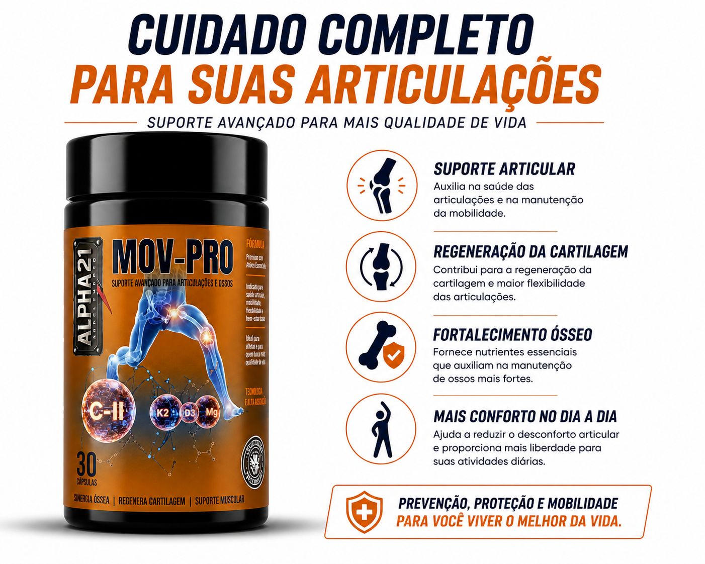 MOVE PRO ALPHA21 – suplemento de colágeno para saúde articular