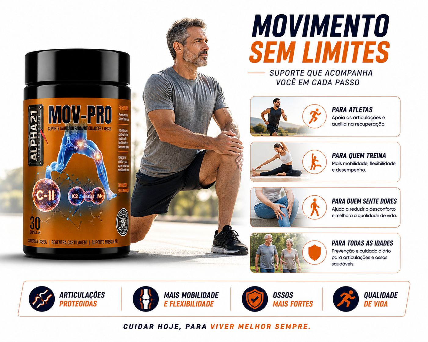 Suplementos ALPHA21 em kit – 180 cápsulas para treino intenso