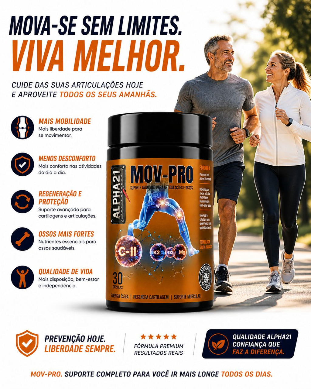 Kit ALPHA21 para performance esportiva – suplementação em cápsulas