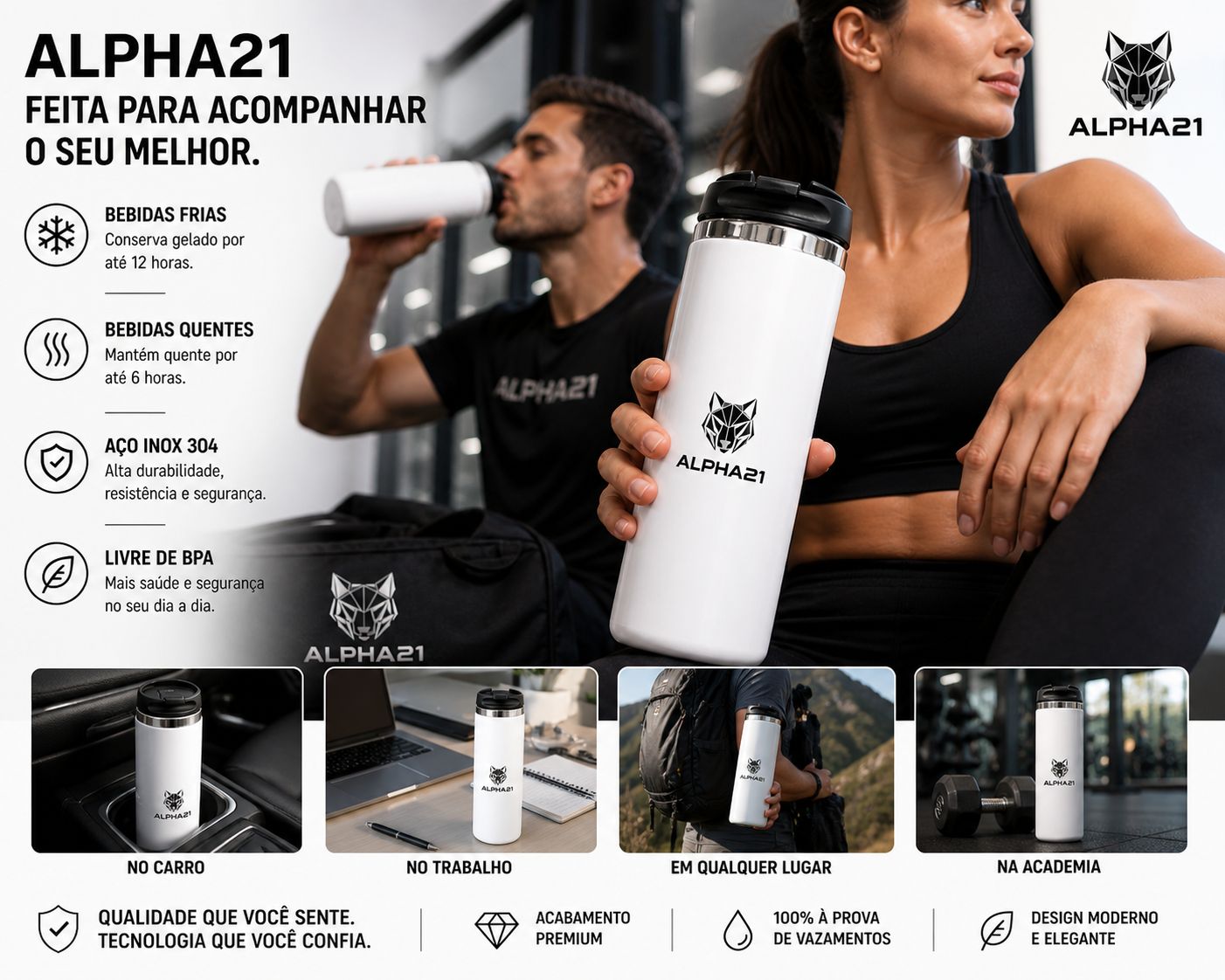 Squeeze fitness ALPHA21 – hidratação prática durante o treino