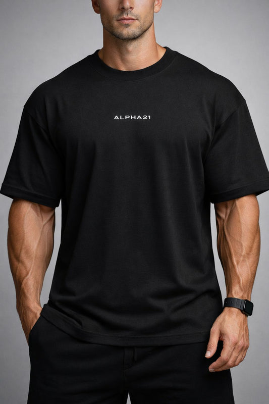 Camisa Oversized ALPHA21 Pano Egípcio – tecido suedine nobre com toque macio para lifestyle fitness e streetwear