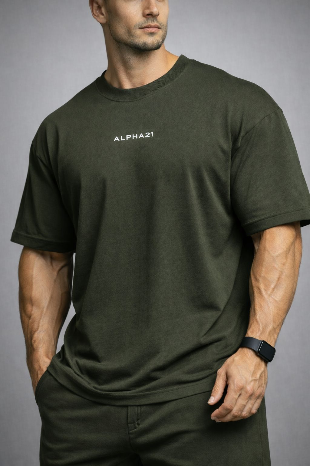 Camisa Oversized ALPHA21 Pano Egípcio Suedine – Preto, tamanho M, estilo streetwear premium