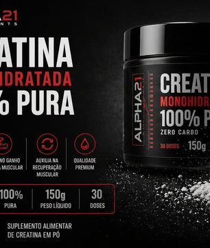 Creatina Monohidratada ALPHA21 150g – suplemento para força e resistência