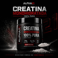 Creatina ALPHA21 210g – monohidratada pura para ganho muscular