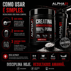 Creatina Monohidratada ALPHA21 210g – suplemento para força e resistência
