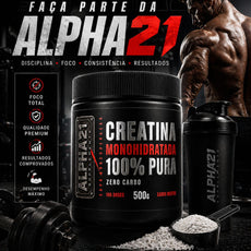 Creatina pura ALPHA21 500g – suplemento para resistência e performance no treino