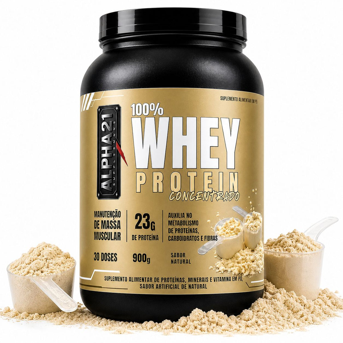 Whey Protein Concentrado ALPHA21 900g | Sabor Chocolate Branco