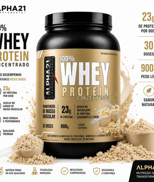 Whey Protein ALPHA21 sem sabor – concentrado 900g puro
