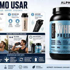 Whey Protein ALPHA21 sabor Leite em Pó – 900g concentrado