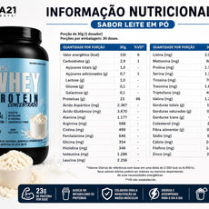 Whey Protein Leite em Pó ALPHA21 – concentrado 900g