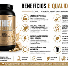 Whey Protein ALPHA21 Chocolate Branco – suplemento proteico 900g