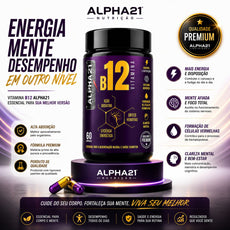 Vitamina B12 Metilcobalamina ALPHA21 | 60 Cápsulas – Fórmula de Alta Absorção