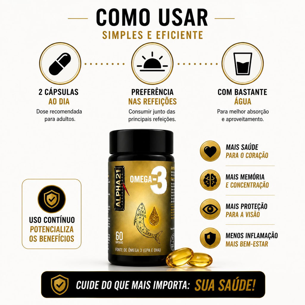 Omega 3 ALPHA21 – suplemento de ácidos graxos para performance e saúde