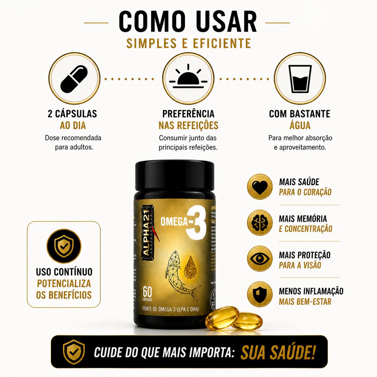 Omega 3 ALPHA21 – suplemento de ácidos graxos para performance e saúde